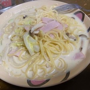 牛乳で簡単! クリームスープパスタ